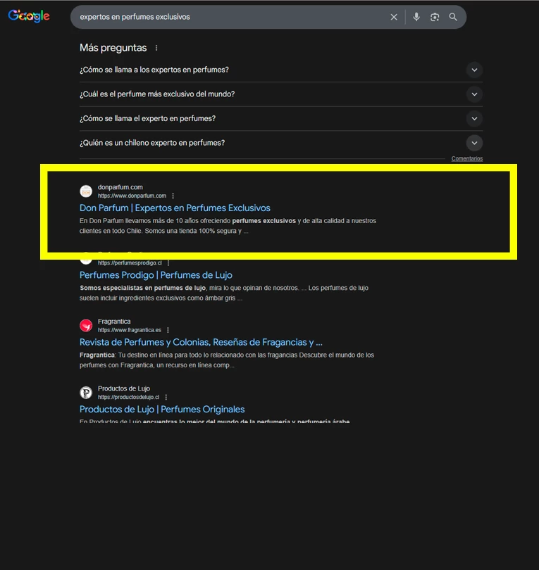 posicionamiento google